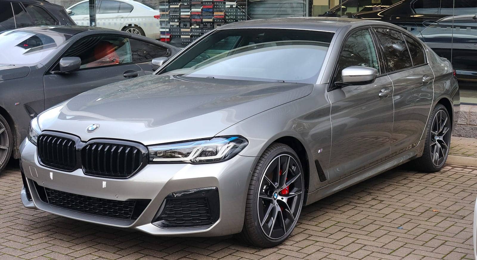 Grey BMW 530d M Sport, front three-quarter view