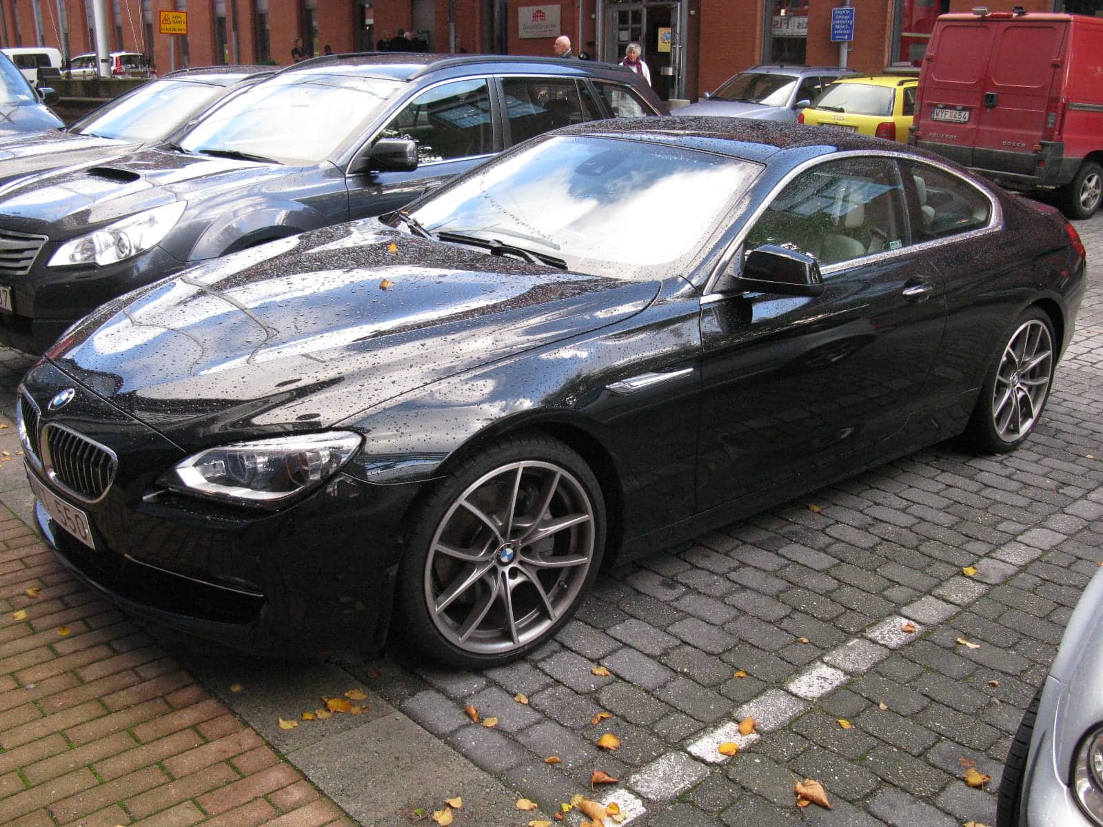 Black BMW 640i coupé, front three-quarter view